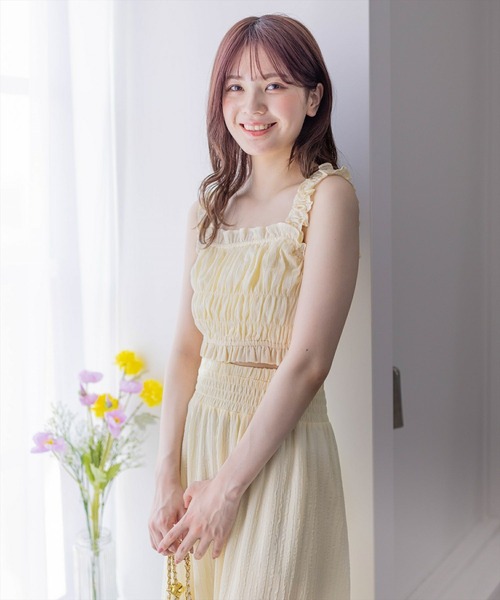 clear（クリア）の「フリルギャザーノースリーブビスチェ[フェミニン ヘルシー]≪再入荷≫（ベスト・レディース・イエロー/ミント/グレー・F）」の15枚目の写真