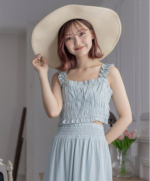 clear（クリア）の「フリルギャザーノースリーブビスチェ[フェミニン ヘルシー]≪再入荷≫（ベスト・レディース・イエロー/ミント/グレー・F）」の17枚目の写真