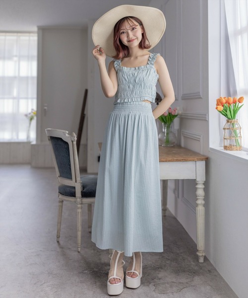 clear（クリア）の「フリルギャザーノースリーブビスチェ[フェミニン ヘルシー]≪再入荷≫（ベスト・レディース・イエロー/ミント/グレー・F）」の18枚目の写真