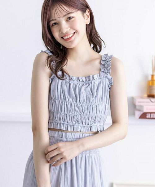 clear（クリア）の「フリルギャザーノースリーブビスチェ[フェミニン ヘルシー]≪再入荷≫（ベスト・レディース・イエロー/ミント/グレー・F）」の21枚目の写真