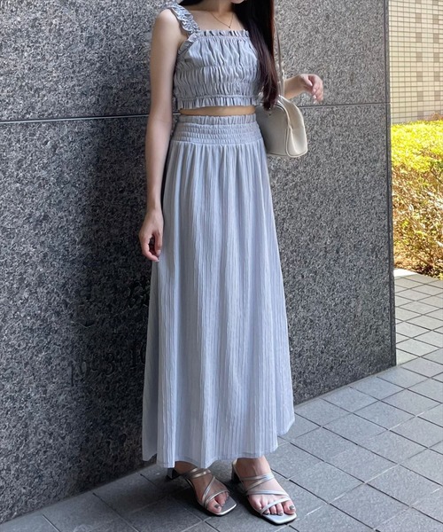 clear（クリア）の「フリルギャザーノースリーブビスチェ[フェミニン ヘルシー]≪再入荷≫（ベスト・レディース・イエロー/ミント/グレー・F）」の19枚目の写真