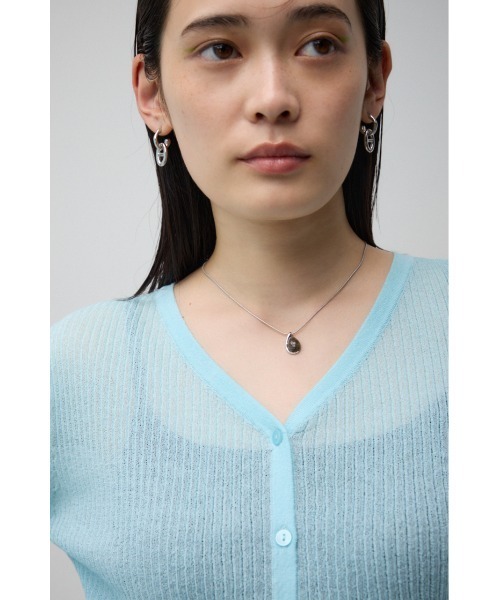 AZUL by moussy（アズールバイマウジー）の「ストーンライクモチーフネックレス（ネックレス・レディース・グリーン/ブラック・FREE）」の4枚目の写真