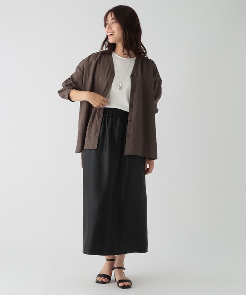 Elura（エルーラ）の「サテンナロースカート/122035（スカート・レディース・オフホワイト/ブラック/ブラウン系その他・FREE/FREE(S)）」の9枚目の写真