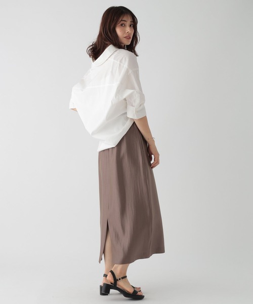 Elura（エルーラ）の「サテンナロースカート/122035（スカート・レディース・オフホワイト/ブラック/ブラウン系その他・FREE/FREE(S)）」の8枚目の写真