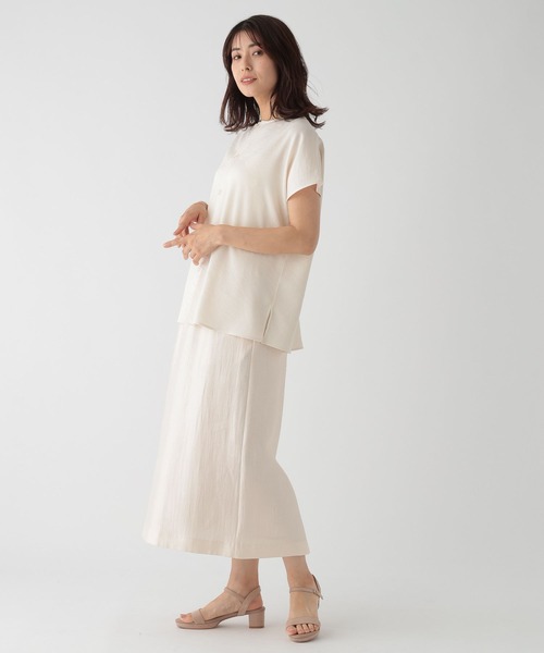 Elura（エルーラ）の「サテンナロースカート/122035（スカート・レディース・オフホワイト/ブラック/ブラウン系その他・FREE/FREE(S)）」の4枚目の写真