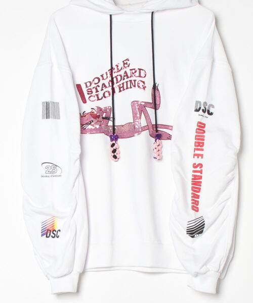 DOUBLE STANDARD CLOTHING(ダブルスタンダードクロージング)の「PINK PANTHER/ ボリュームスリーブフーディー(パーカー・レディース・ホワイト/ネイビー・FREE)」の4枚目の写真