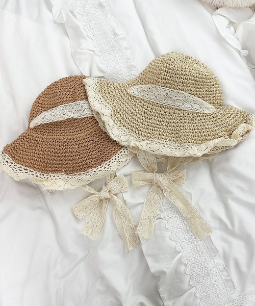 apres jour（アプレジュール）の「【apres jour×ARIAZ】レースエッジサンハット（ハット・レディース・ライトベージュ/ベージュ・FREE）」の6枚目の写真