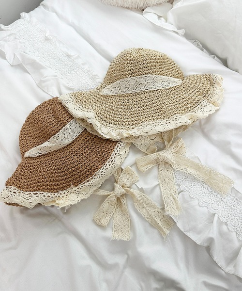 apres jour（アプレジュール）の「【apres jour×ARIAZ】レースエッジサンハット（ハット・レディース・ライトベージュ/ベージュ・FREE）」の7枚目の写真