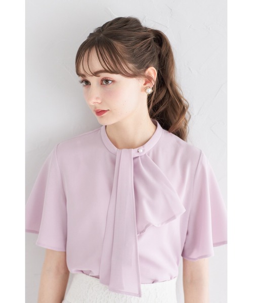 tocco closet（トッコ　クローゼット）の「２ＷＡＹボウタイ付きフレアスリーブブラウス（シャツ/ブラウス・レディース・ブラック/オフホワイト/クリーム/ネイビー/ミント/ラベンダー/ホワイト・M）」の7枚目の写真