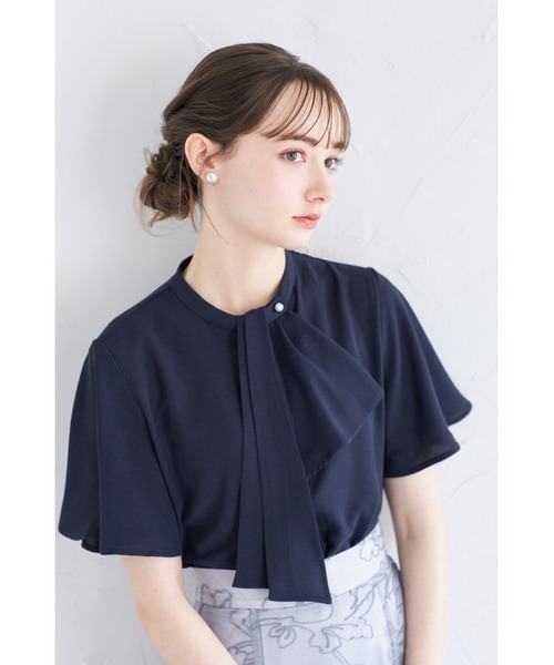 tocco closet（トッコ　クローゼット）の「２ＷＡＹボウタイ付きフレアスリーブブラウス（シャツ/ブラウス・レディース・ブラック/オフホワイト/クリーム/ネイビー/ミント/ラベンダー/ホワイト・M）」の6枚目の写真
