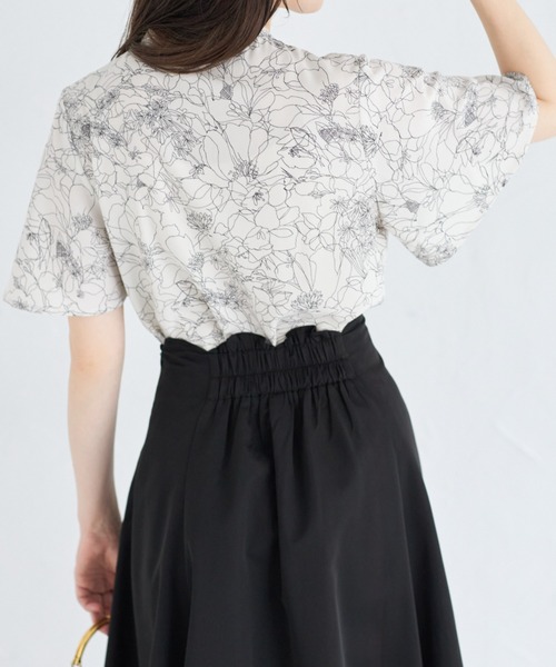 tocco closet（トッコ　クローゼット）の「２ＷＡＹボウタイ付きフレアスリーブブラウス（シャツ/ブラウス・レディース・ブラック/オフホワイト/クリーム/ネイビー/ミント/ラベンダー/ホワイト・M）」の14枚目の写真