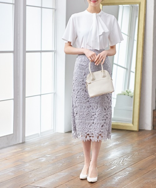 tocco closet（トッコ　クローゼット）の「２ＷＡＹボウタイ付きフレアスリーブブラウス（シャツ/ブラウス・レディース・ブラック/オフホワイト/クリーム/ネイビー/ミント/ラベンダー/ホワイト・M）」の13枚目の写真