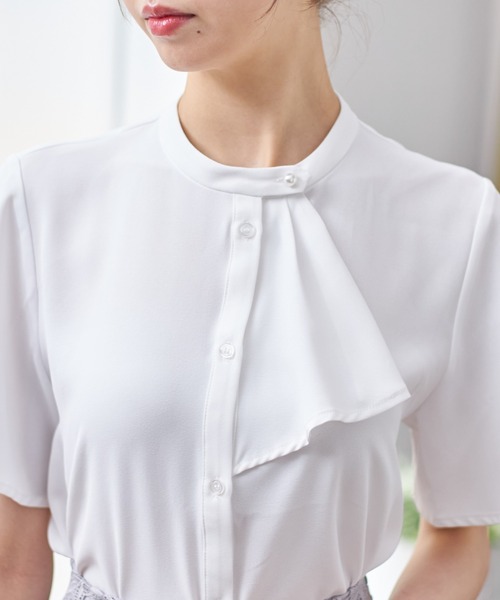 tocco closet（トッコ　クローゼット）の「２ＷＡＹボウタイ付きフレアスリーブブラウス（シャツ/ブラウス・レディース・ブラック/オフホワイト/クリーム/ネイビー/ミント/ラベンダー/ホワイト・M）」の11枚目の写真