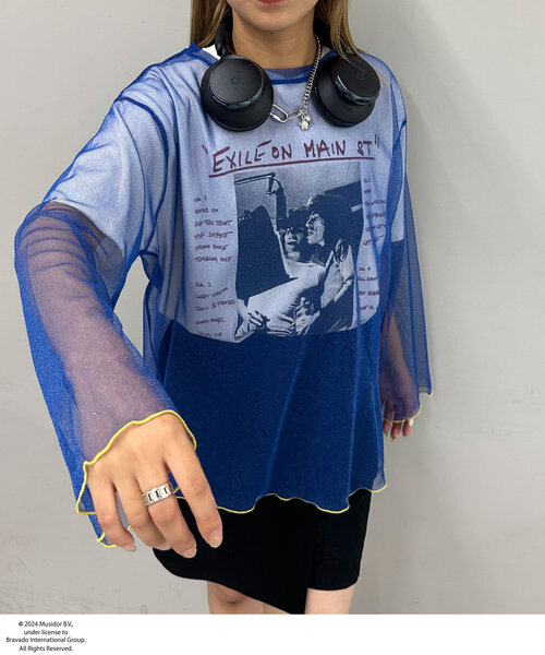 CIAOPANIC(チャオパニック)の「【WEB限定】ラメクルーシアートップス(Tシャツ/カットソー・レディース・ブルー系その他/ブルー/グレー/ブラック/ブラウン/ライトグレー/レッド/イエロー・ONE SIZE)」の5枚目の写真