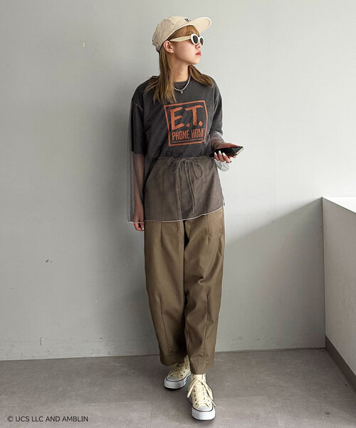 CIAOPANIC(チャオパニック)の「【WEB限定】ラメクルーシアートップス(Tシャツ/カットソー・レディース・ブルー系その他/ブルー/グレー/ブラック/ブラウン/ライトグレー/レッド/イエロー・ONE SIZE)」の19枚目の写真