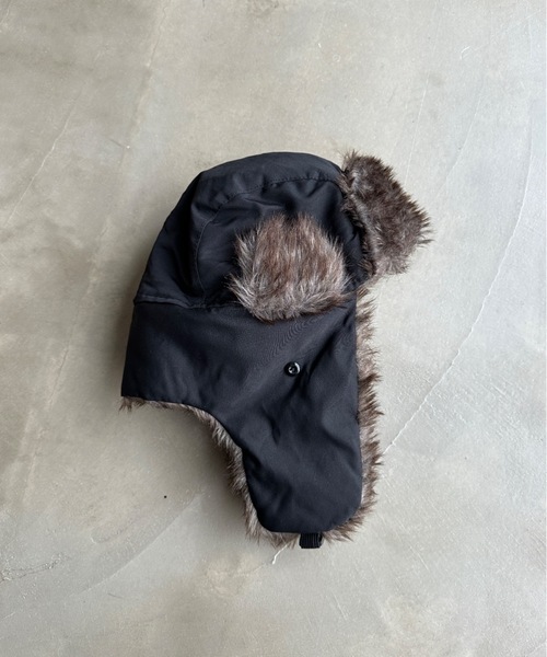 SHAGGIE（シャギー）の「ファー付きフライトキャップ（ニットキャップ/ビーニー・レディース・ブラック・FREE）」の9枚目の写真