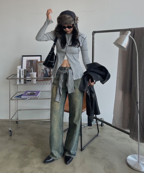 SHAGGIE（シャギー）の「ファー付きフライトキャップ（ニットキャップ/ビーニー・レディース・ブラック・FREE）」の3枚目の写真