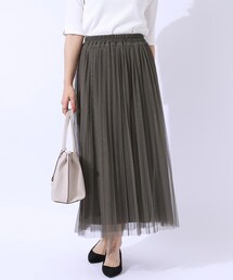 DRESKIP | 大人のほんのり甘めなチュールプリーツスカート(スカート)