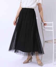 DRESKIP | 大人のほんのり甘めなチュールプリーツスカート(スカート)