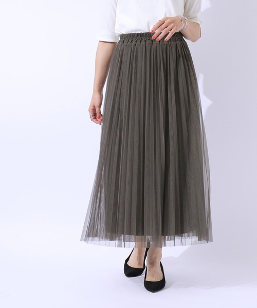 DRESKIP（ドレスキップ）の「◆【高レビュー】大人のほんのり甘めなチュールプリーツスカート（スカート・レディース・チャコールグレー/ライトブルー/ブラック・04/02/03）」の9枚目の写真