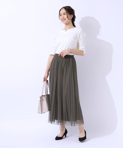 DRESKIP（ドレスキップ）の「◆【高レビュー】大人のほんのり甘めなチュールプリーツスカート（スカート・レディース・チャコールグレー/ライトブルー/ブラック・04/02/03）」の11枚目の写真