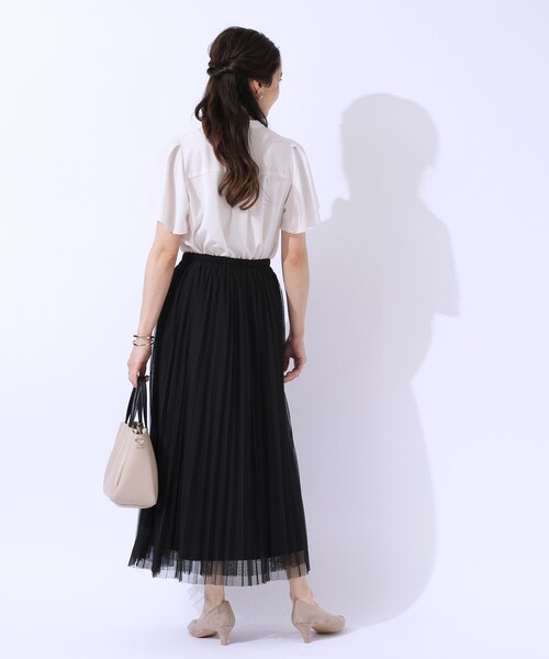 DRESKIP（ドレスキップ）の「◆【高レビュー】大人のほんのり甘めなチュールプリーツスカート（スカート・レディース・チャコールグレー/ライトブルー/ブラック・04/02/03）」の16枚目の写真