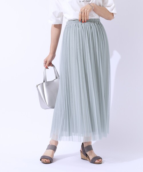 DRESKIP（ドレスキップ）の「◆【高レビュー】大人のほんのり甘めなチュールプリーツスカート（スカート・レディース・チャコールグレー/ライトブルー/ブラック・04/02/03）」の18枚目の写真