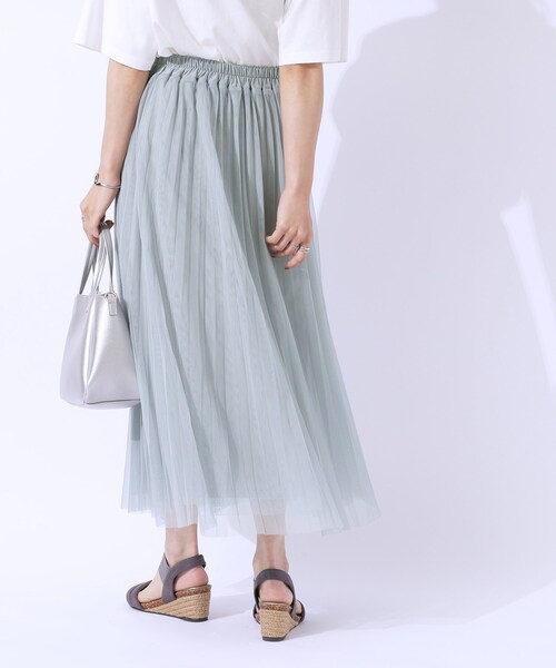 DRESKIP（ドレスキップ）の「◆【高レビュー】大人のほんのり甘めなチュールプリーツスカート（スカート・レディース・チャコールグレー/ライトブルー/ブラック・04/02/03）」の19枚目の写真