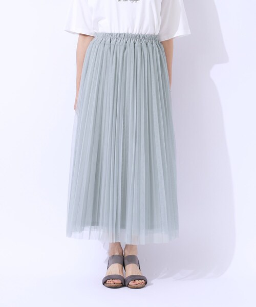 DRESKIP（ドレスキップ）の「◆【高レビュー】大人のほんのり甘めなチュールプリーツスカート（スカート・レディース・チャコールグレー/ライトブルー/ブラック・04/02/03）」の22枚目の写真