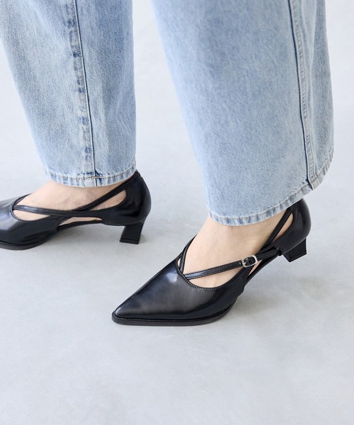 menue（メヌエ）の「クロスストラップ ポインテッドトゥ ヒールパンプス（パンプス・レディース・シルバー/ブラウン/ブラック/レッド・22.0cm/25.5cm/23.0cm/24.0cm/25.0cm/26.0cm/21.5cm/22.5cm/23.5cm/24.5cm）」の22枚目の写真