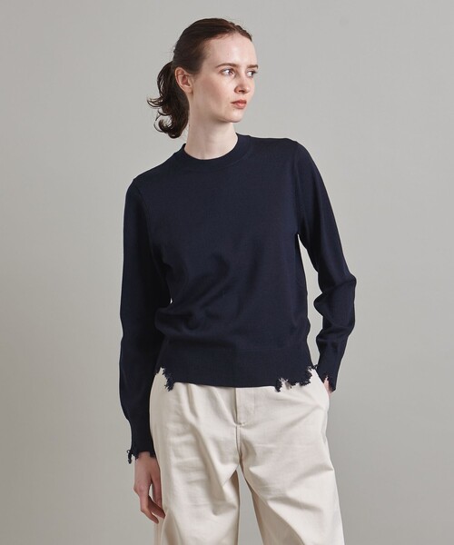 LOEFF ダメージ ニットプルオーバー (薄手) LOEFF＞ダメージ Vネック カーディガン UNISEX