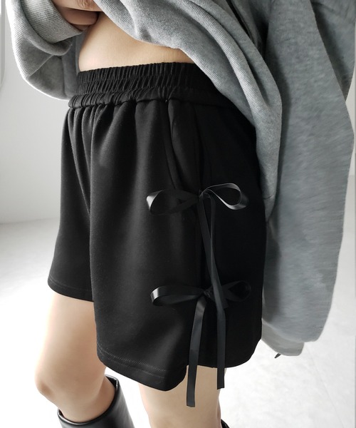 andmary Highwaist ribbon pants ショートパンツ M ANDMARY】Highwaist ribbon pants