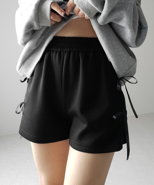 me+em select(ミームセレクト)の「【 2color 】サイドリボンスウェットショートパンツ/ side ribbon sweat short pants ※※(スウェットパンツ・レディース・グレー/ブラック・FREE)」の20枚目の写真