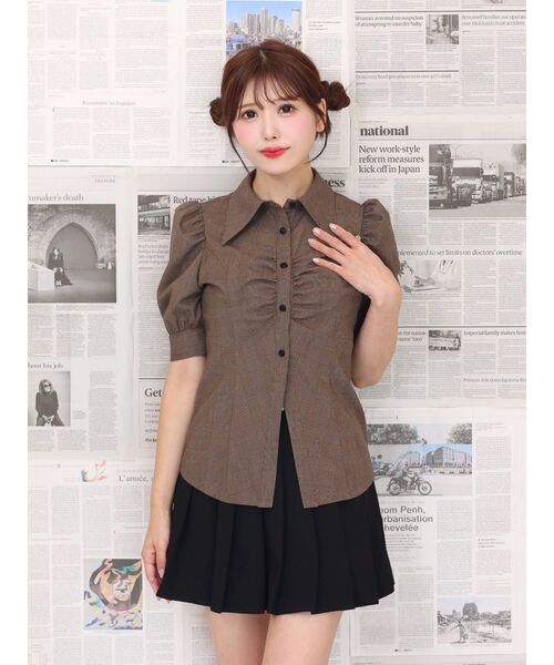 EATME（イートミー）の「ネクタイ付シャツ（シャツ/ブラウス・レディース・ブラウン/グレー/オフホワイト・FREE）」の17枚目の写真