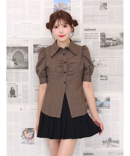 EATME（イートミー）の「ネクタイ付シャツ（シャツ/ブラウス・レディース・ブラウン/グレー/オフホワイト・FREE）」の18枚目の写真