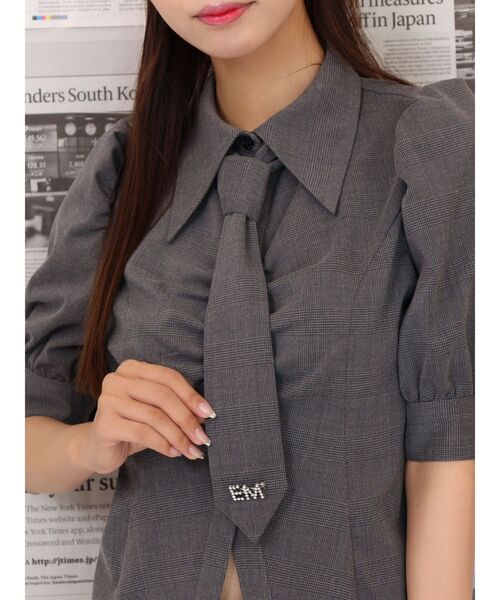 EATME（イートミー）の「ネクタイ付シャツ（シャツ/ブラウス・レディース・ブラウン/グレー/オフホワイト・FREE）」の21枚目の写真