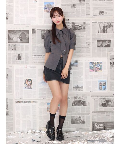 EATME（イートミー）の「ネクタイ付シャツ（シャツ/ブラウス・レディース・ブラウン/グレー/オフホワイト・FREE）」の22枚目の写真