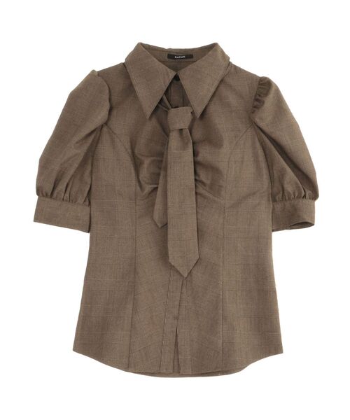 EATME（イートミー）の「ネクタイ付シャツ（シャツ/ブラウス・レディース・ブラウン/グレー/オフホワイト・FREE）」の7枚目の写真