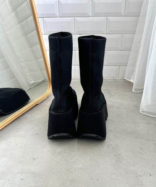 セール】ボリュームソールソックスブーツ（ブーツ）｜Loueme