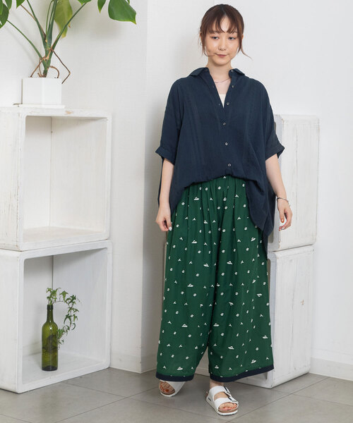 POU DOU DOU（プードゥドゥ）の「＜made in INDIA＞シアサッカーストライプドルマンシャツ（シャツ/ブラウス・レディース・ライトブルー/ラベンダー/ネイビー・M）」の18枚目の写真