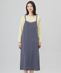 グレー サテンキャミワンピース 新品タグ付き GU サテンキャミソールワンピース グレー Lサイズ
