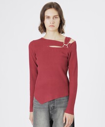 「LOVELESS」 半袖ニット 38 レッド レディース LOVELESS｜ラブレスのニット/セーター（レッド/赤色系）通販