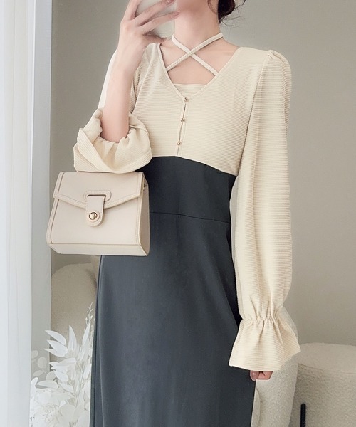 セール】【mily bilet】大人シック。チョーカーデザインレイヤード風