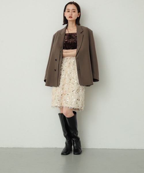 SENSE OF PLACE by URBAN RESEARCH（センスオブプレイスバイアーバンリサーチ）の「『消臭』スクエアトゥストレッチロングブーツ（ブーツ・レディース・ブラック/ブラウン・SMALL/MEDIUM/LARGE）」の7枚目の写真