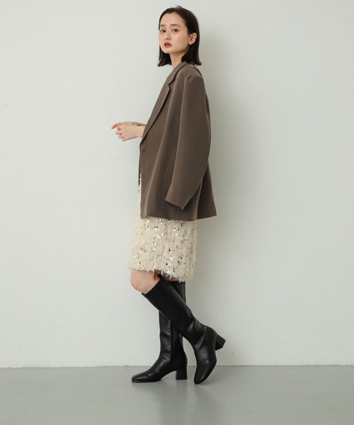 SENSE OF PLACE by URBAN RESEARCH（センスオブプレイスバイアーバンリサーチ）の「『消臭』スクエアトゥストレッチロングブーツ（ブーツ・レディース・ブラック/ブラウン・SMALL/MEDIUM/LARGE）」の8枚目の写真