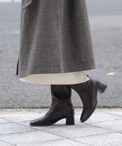 SENSE OF PLACE by URBAN RESEARCH（センスオブプレイスバイアーバンリサーチ）の「『消臭』スクエアトゥストレッチロングブーツ（ブーツ・レディース・ブラック/ブラウン・SMALL/MEDIUM/LARGE）」の15枚目の写真