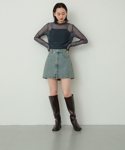 SENSE OF PLACE by URBAN RESEARCH（センスオブプレイスバイアーバンリサーチ）の「『消臭』スクエアトゥストレッチロングブーツ（ブーツ・レディース・ブラック/ブラウン・SMALL/MEDIUM/LARGE）」の22枚目の写真