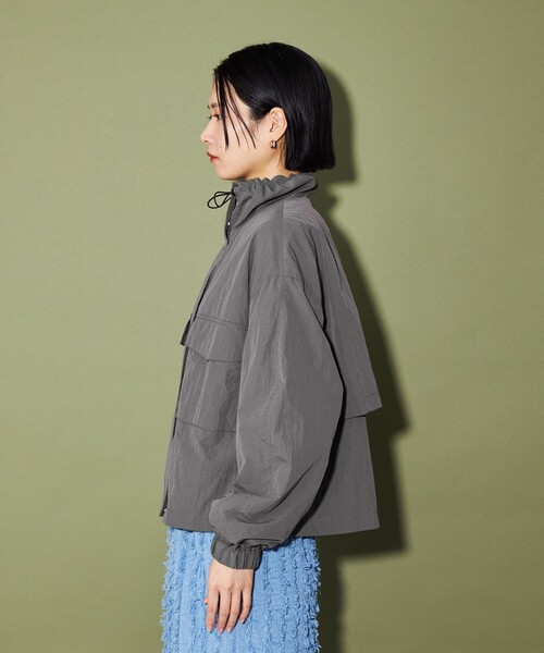 CITEN（シテン）の「＜CITEN＞ナイロン ショートブルゾン（ブルゾン・レディース・ベージュ/グレー/ブラック・FREE）」の14枚目の写真