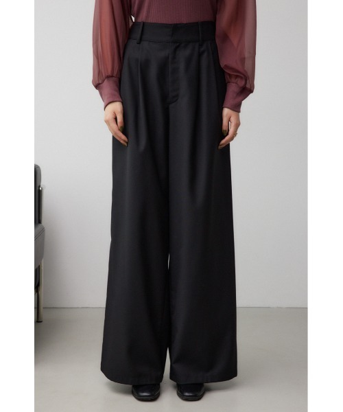 AZUL by moussy（アズールバイマウジー）の「2タックワイドトラウザーズパンツ（スラックス・レディース・ブラック/グレー・SMALL/MEDIUM）」の13枚目の写真