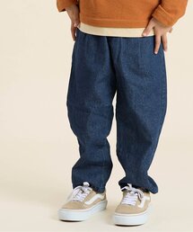 オーバーサイドラインテーパードデニムパンツ